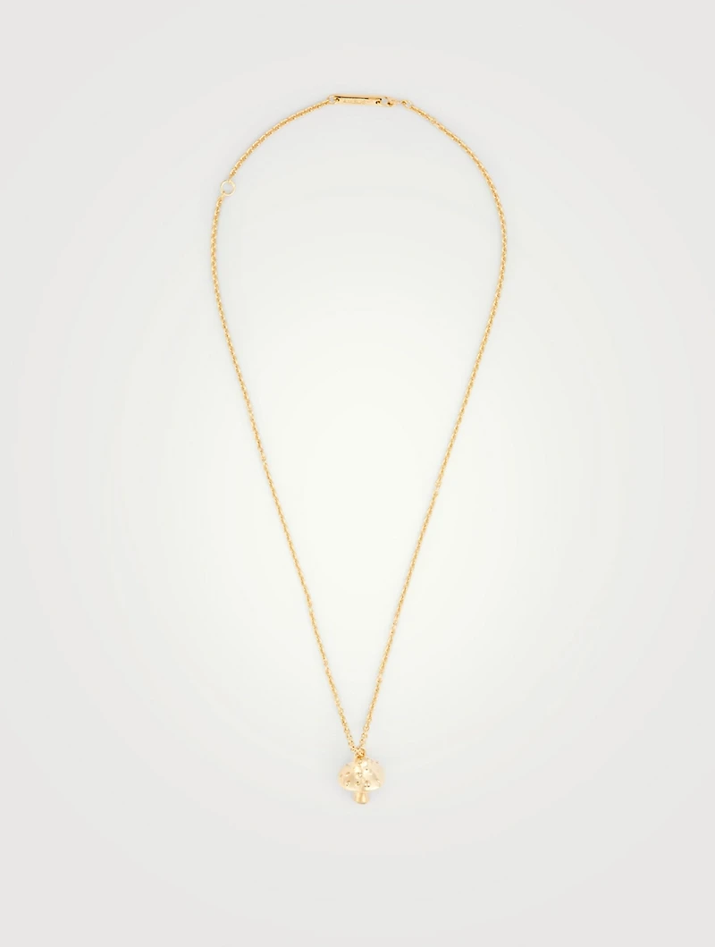 18K Gold Plated Mushroom Pendant Necklace