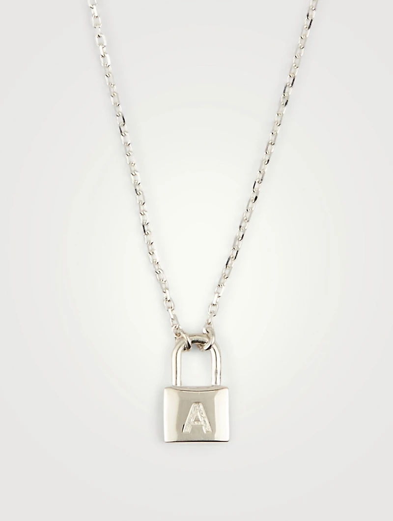 Sterling Silver Padlock Pendant Necklace