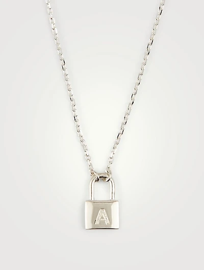 Sterling Silver Padlock Pendant Necklace
