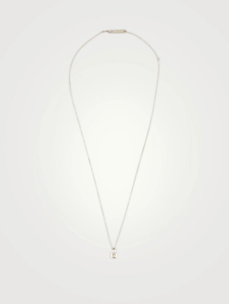 Sterling Silver Padlock Pendant Necklace