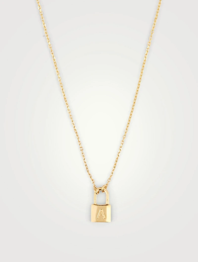18K Gold Plated Padlock Pendant Necklace