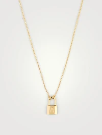 18K Gold Plated Padlock Pendant Necklace