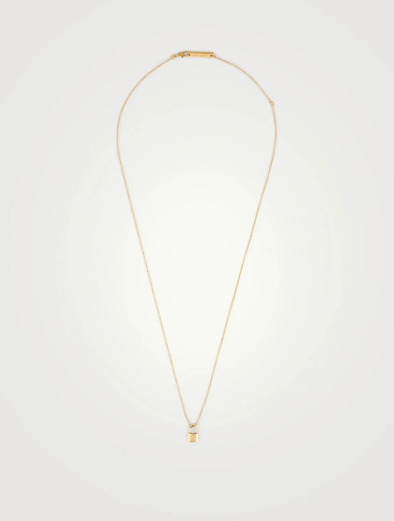 18K Gold Plated Padlock Pendant Necklace