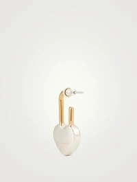 Sterling Silver And 18K Goldplated Heart Padlock Earring