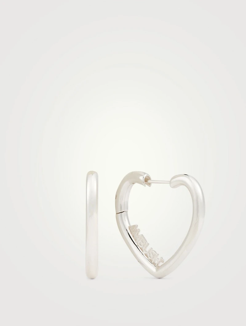 Mini Sterling Silver Heart Hoop Earrings