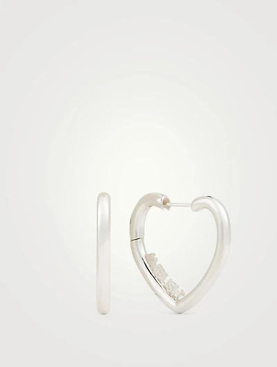 Mini Sterling Silver Heart Hoop Earrings