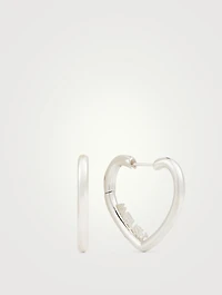 Mini Sterling Silver Heart Hoop Earrings