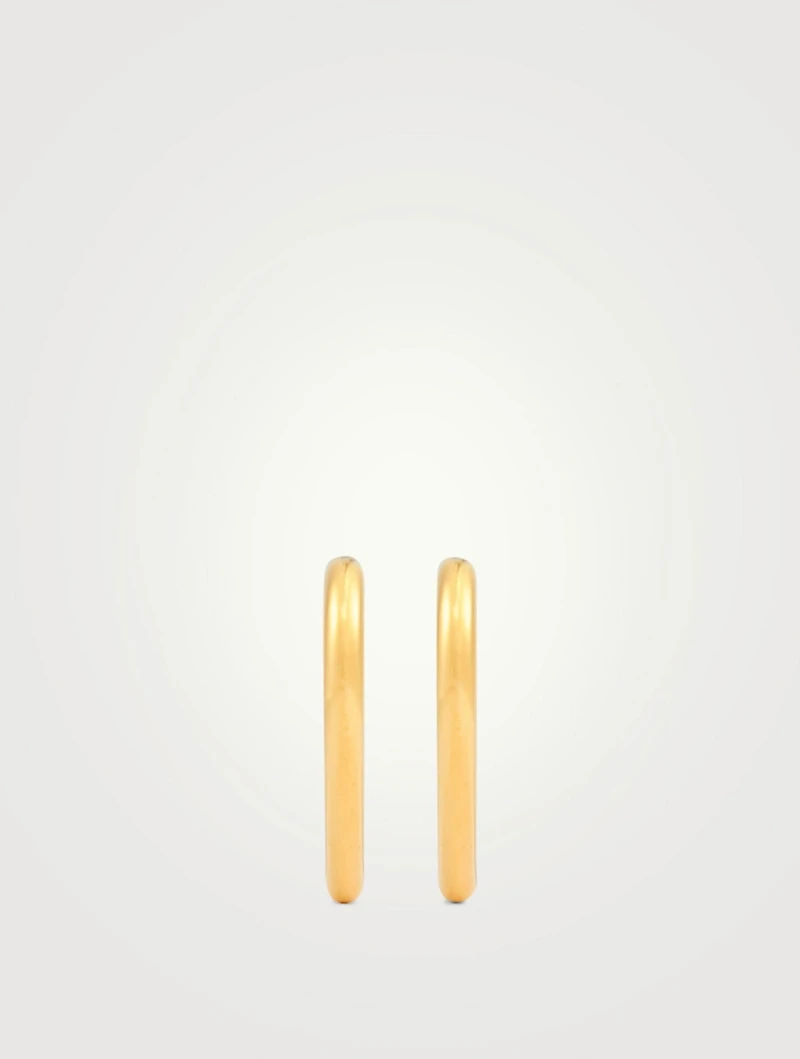 Mini 18K Goldplated Heart Hoop Earrings