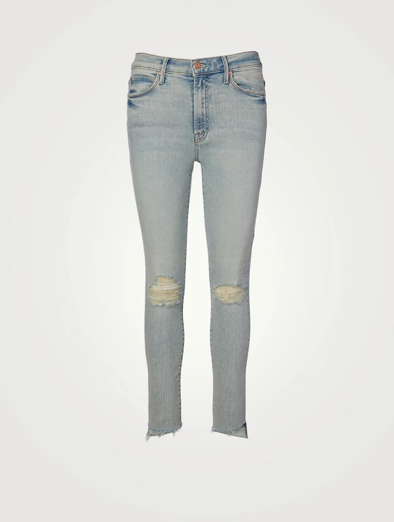 Stunner High-Rise Ankle Jeans With Step Fray
