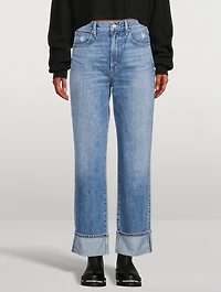 London High-Waisted Straight Ankle Jeans