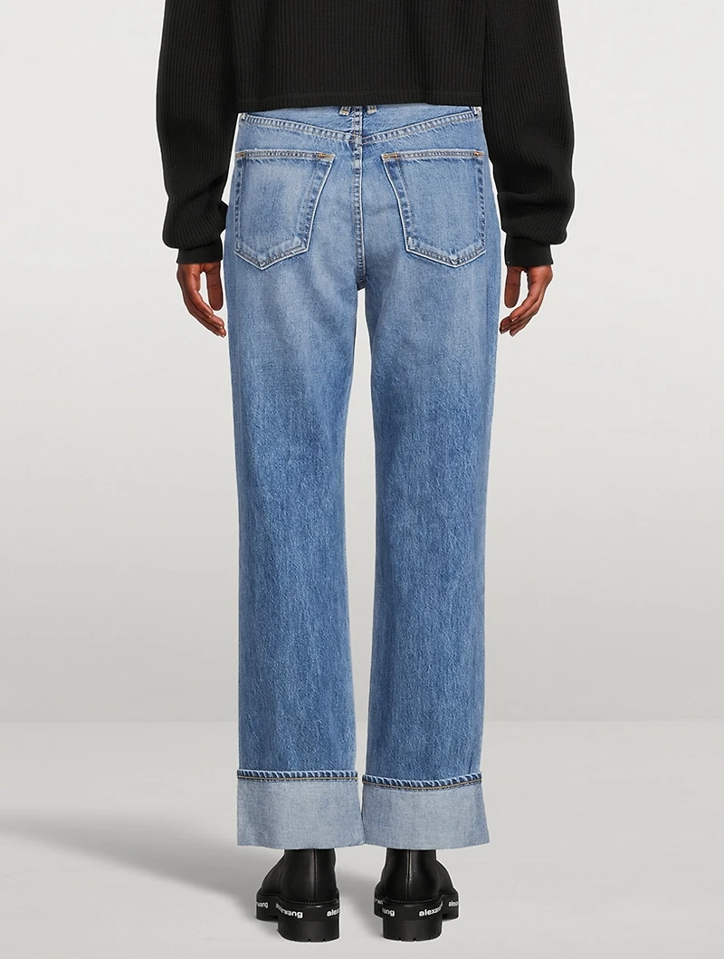 London High-Waisted Straight Ankle Jeans