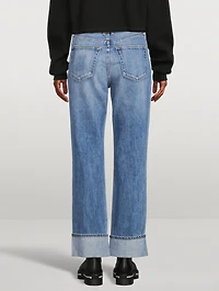 London High-Waisted Straight Ankle Jeans