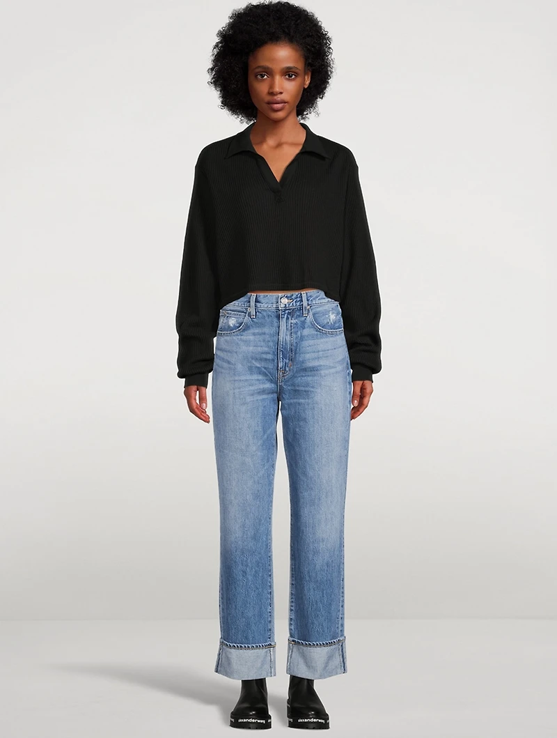 London High-Waisted Straight Ankle Jeans
