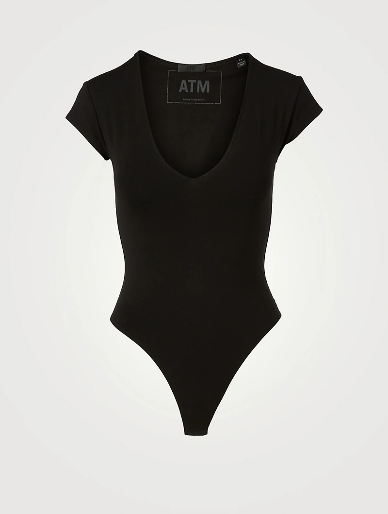 Pima Cotton V-Neck Bodysuit