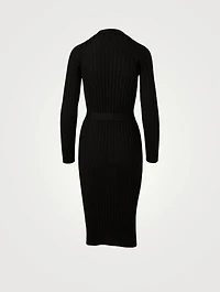 Silk-Blend Ribbed Long Cardigan