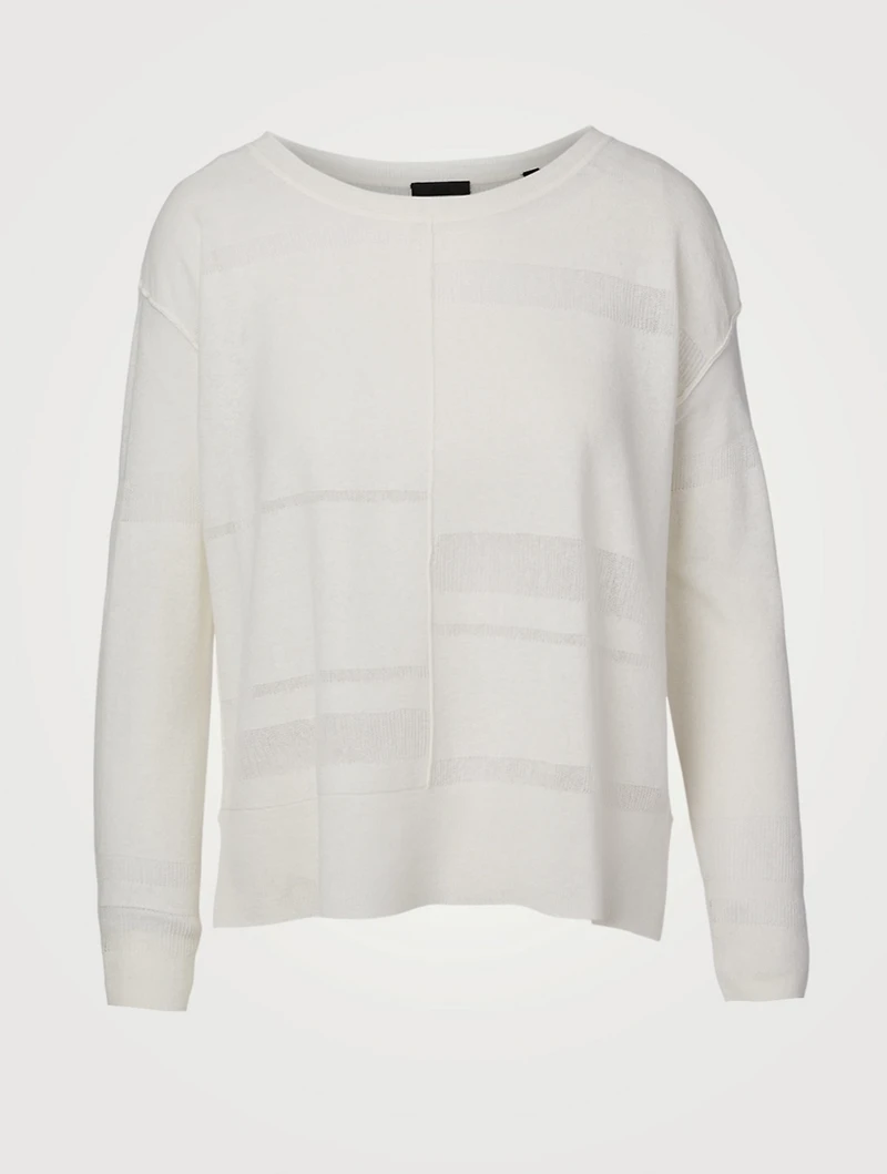 Linen-Blend Gauze Sweater