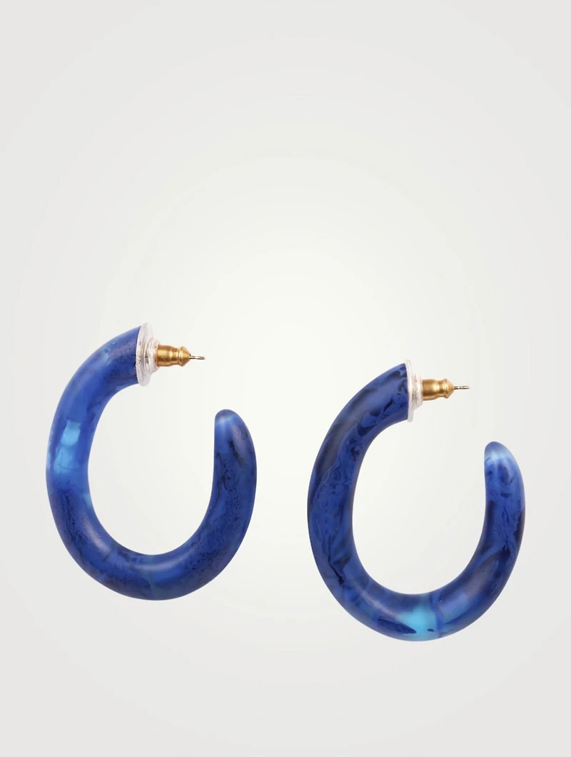 Medium Pebble Resin Hoop Earrings