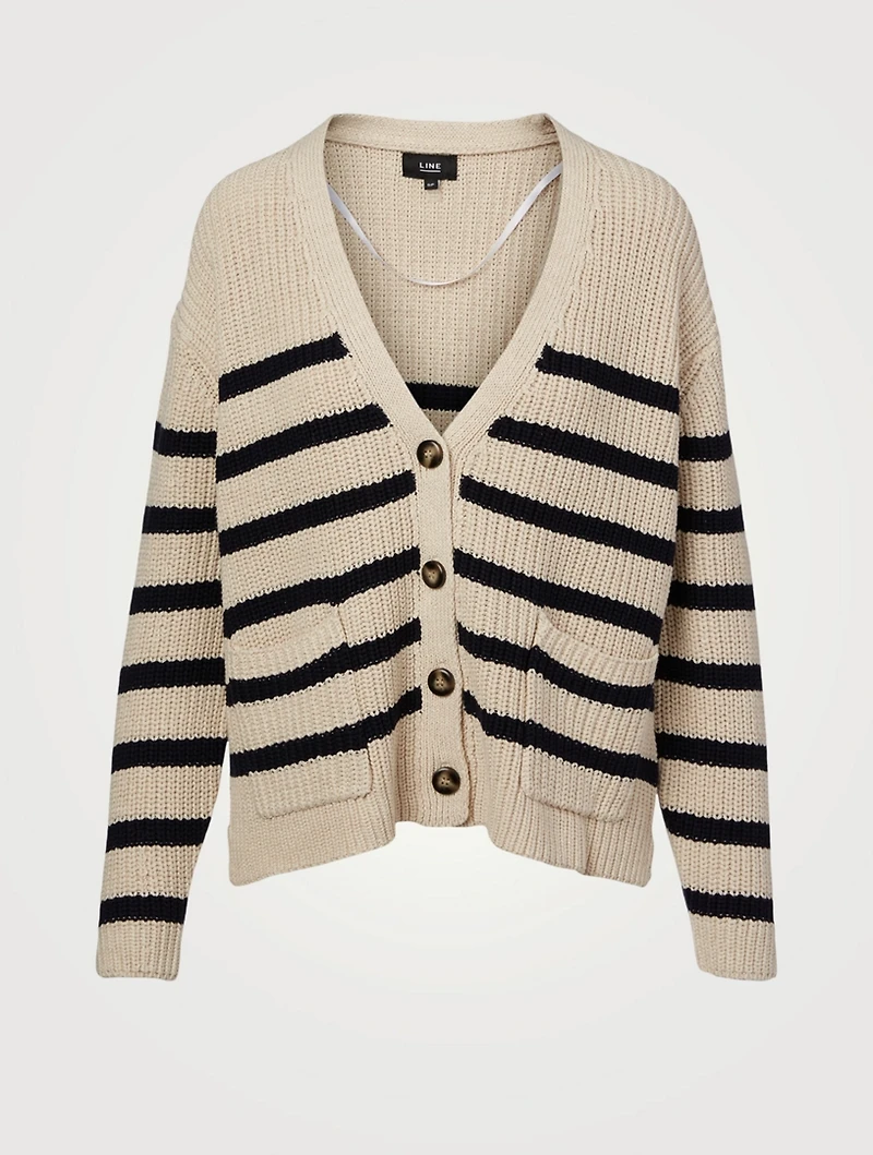 Livy Oversized Cardigan Striped Print