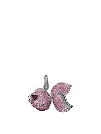Small Je T'Aime Qin Qin 18K White Gold Pendant With Diamonds, Pink Sapphires And Rubies