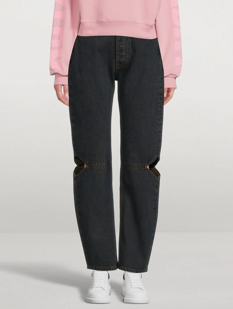 Cowgirl High-Waisted Jeans With Cut-Out
