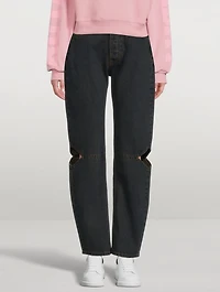 Cowgirl High-Waisted Jeans With Cut-Out