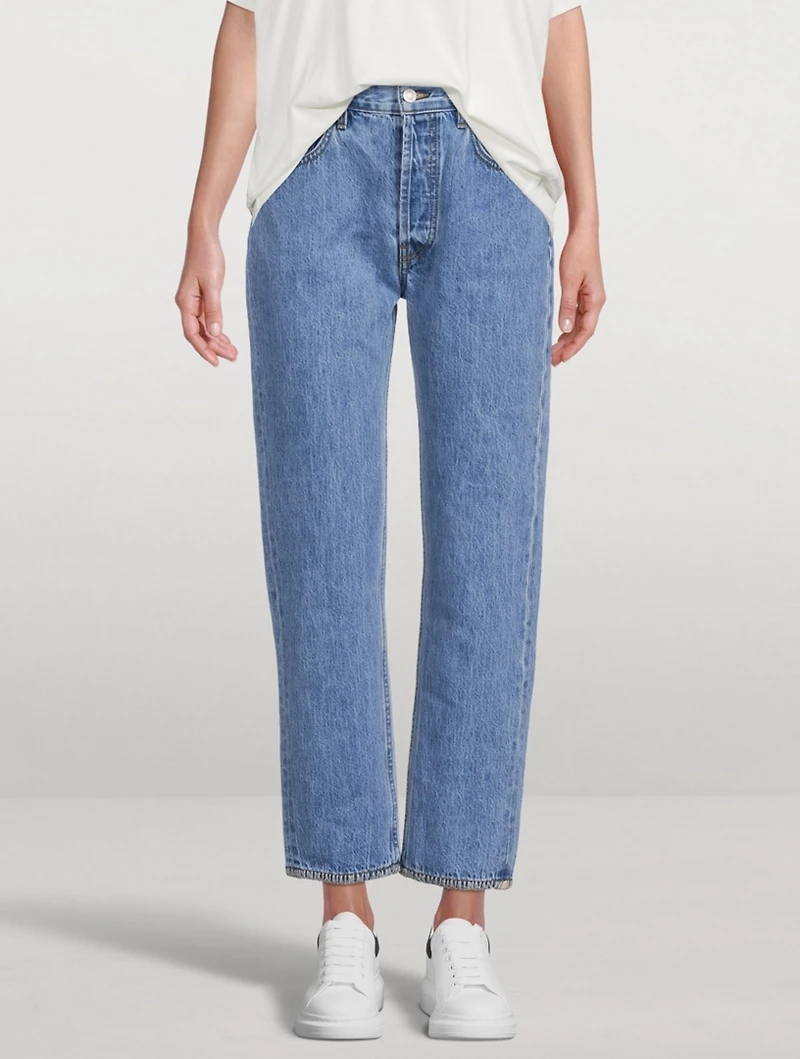 Tate Crop High-Waisted Straight Jeans