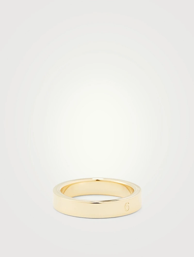 6 Logo Thin Band Ring