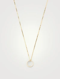 Minimal Logo Pendant Ring Necklace