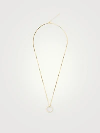 Minimal Logo Pendant Ring Necklace