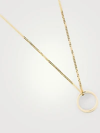 Minimal Logo Pendant Ring Necklace