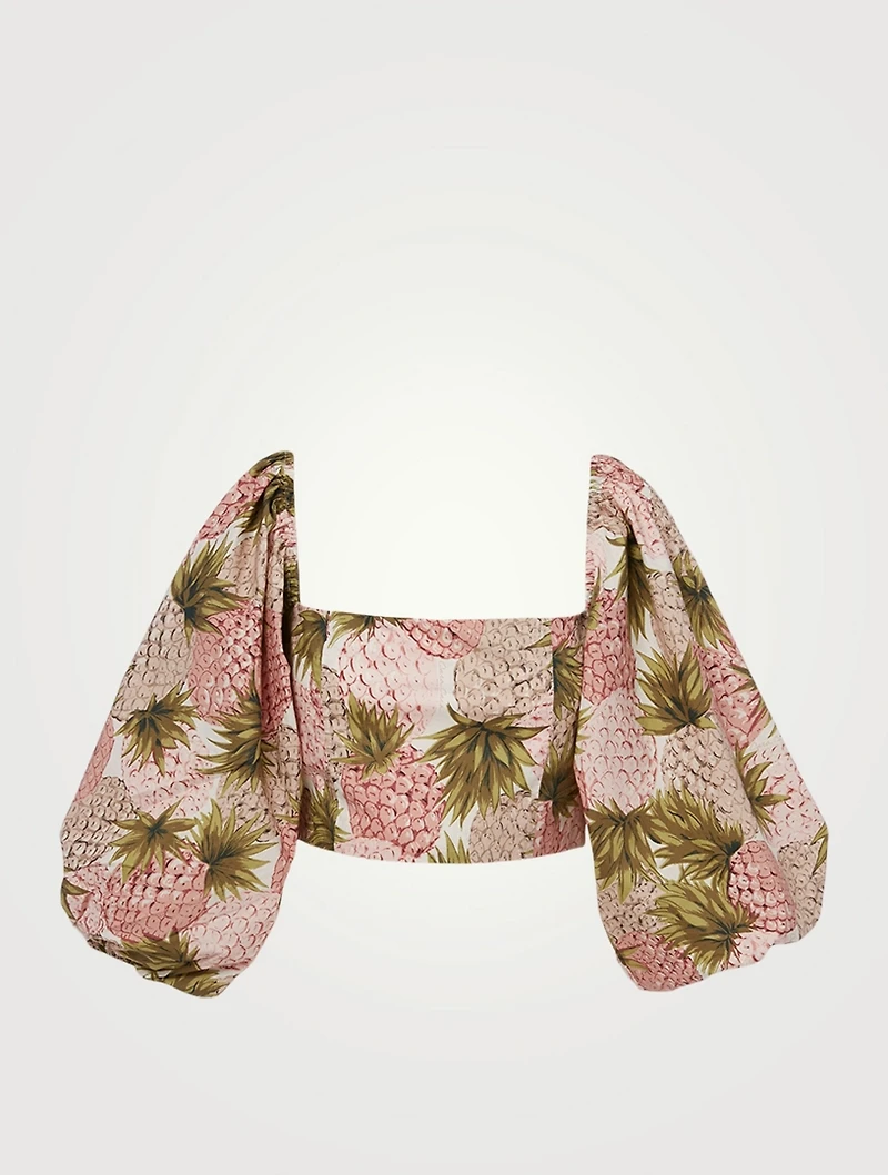 Sagaponack Crop Top Pineapple Print