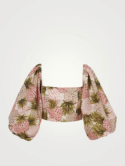 Sagaponack Crop Top Pineapple Print