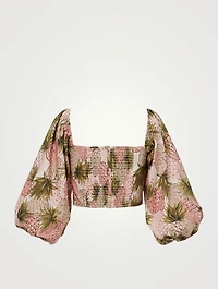 Sagaponack Crop Top Pineapple Print