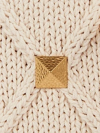 Roman Stud Knit Shoulder Chain Bag