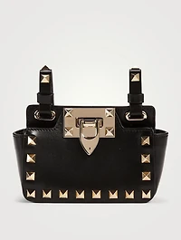 Rockstud Leather Card Holder With Strap