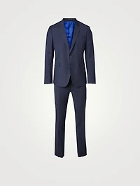 Wool Slim-Fit Two-Piece Suit Check Print