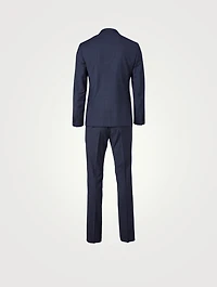 Wool Slim-Fit Two-Piece Suit Check Print