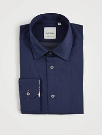 Cotton Stretch Tailored Shirt Pin Dot Print