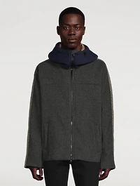 Wool-Blend Zip Blouson Jacket
