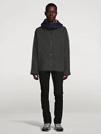 Wool-Blend Zip Blouson Jacket
