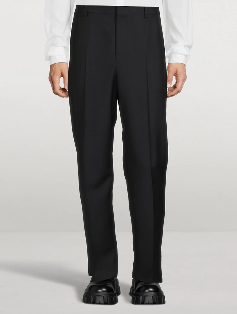 Wool And Mohair Straight-Leg Pants