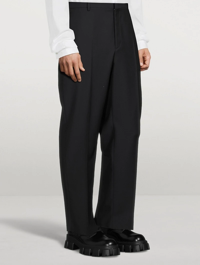 Wool And Mohair Straight-Leg Pants