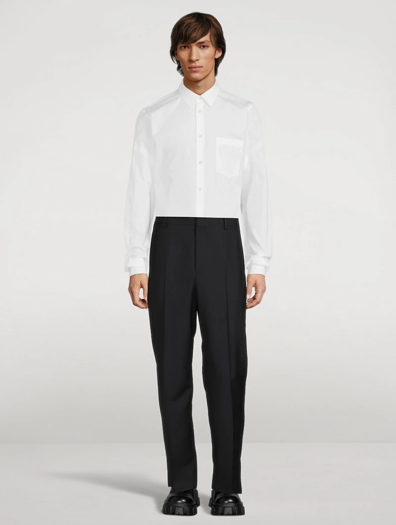 Wool And Mohair Straight-Leg Pants