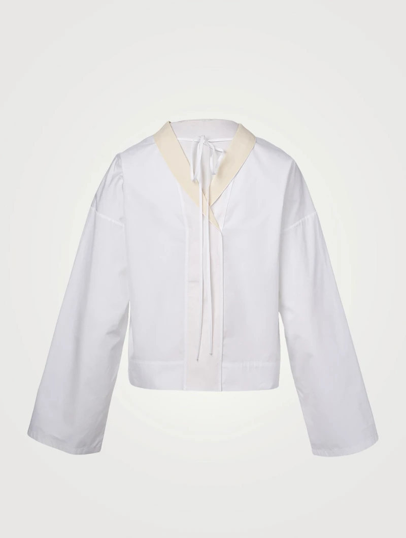 Mockneck Flared-Sleeve Shirt