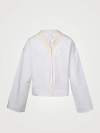 Mockneck Flared-Sleeve Shirt