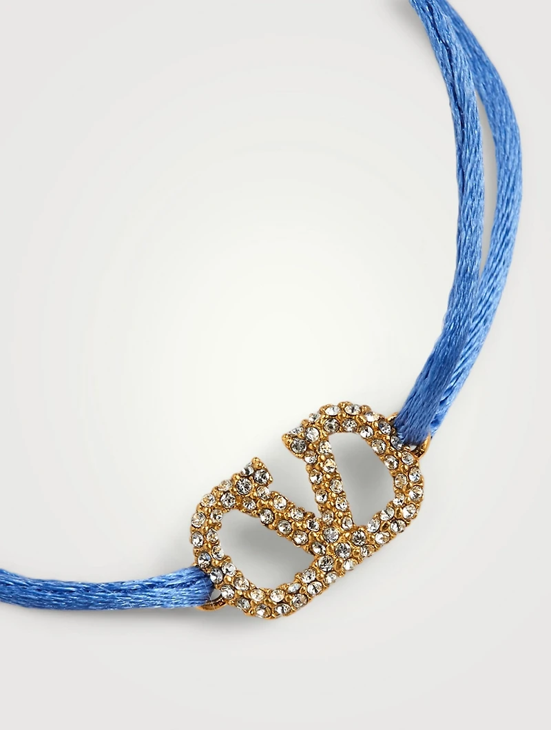 VLOGO Cord Bracelet With Crystals
