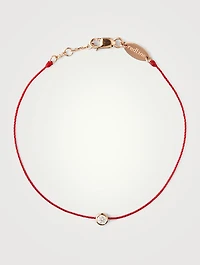 Pure 18K Rose Gold String Bracelet With Diamond