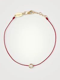 So Pure 18K Gold String Bracelet With Diamond