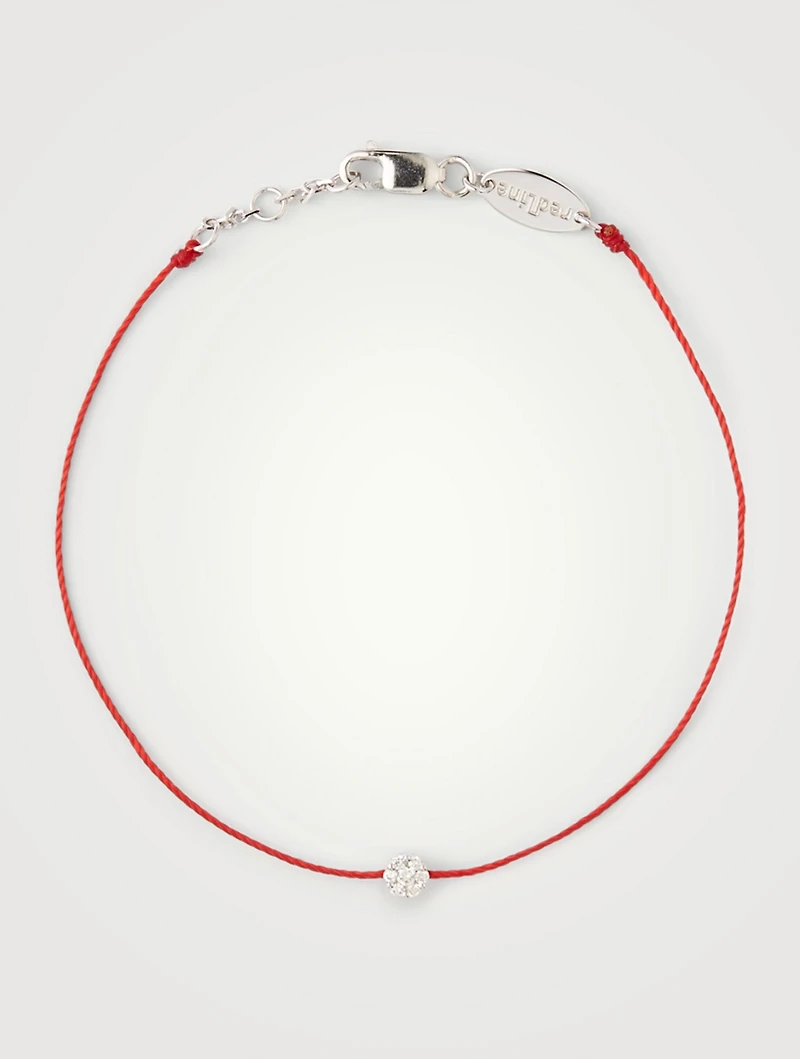 Illusion 18K White Gold String Bracelet With Diamonds