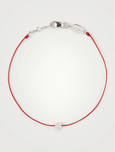 Illusion 18K White Gold String Bracelet With Diamonds